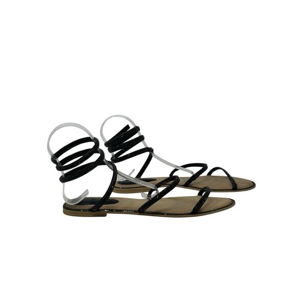 Atalina black rhinestones flat gladiator sandals size 11 - Picture 10 of 15